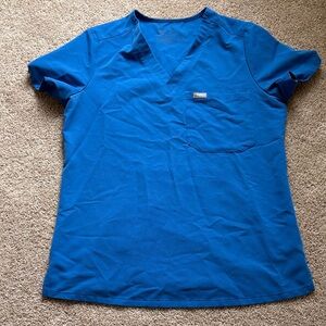 Figs blue v-neck scrub top